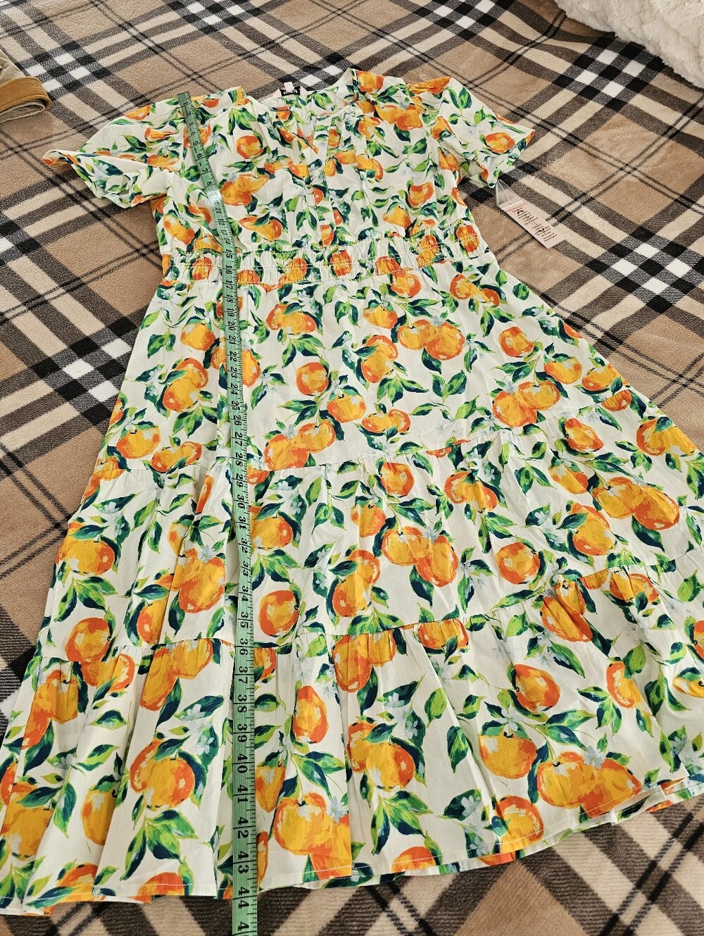 Nanette Lepore White Midi Dress with Orange Floral Print - Picture 8 of 10